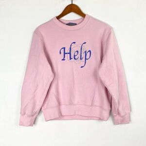 Petra Collin’s Ssense Exclusive Pink Help Sweatshirt‎ Cotton Blend Fleece